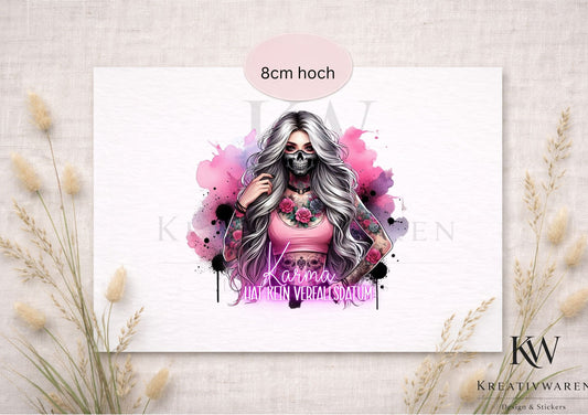 Rub-On „Karma regelt das schon“ – Motiv 8 cm, Rub-On, randlos