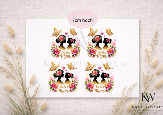 Rub Ons „The Best Mum“ – Motiv 7 cm, Rub-On, randlos