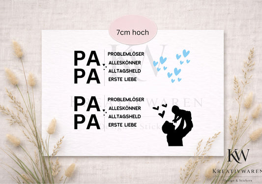 Rub Ons „Papa – erste Liebe“ – Motiv 7 cm, Rub-On, randlos