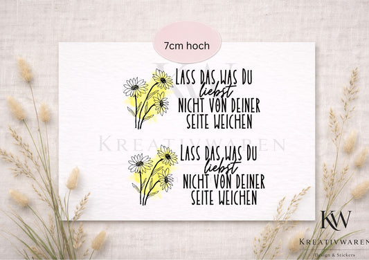 Rub-On „Lass das, was du liebst“ – Motiv 7 cm, Rub-On, randlos