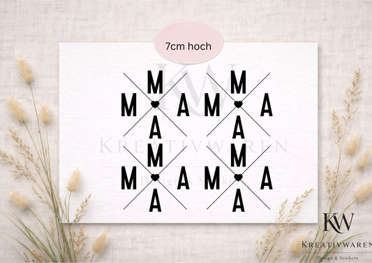 Rub-On „Mama Herz“ – Motiv 7 cm, Rub-On, randlos