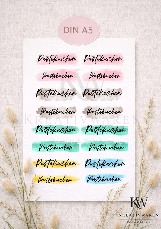 Rub Ons „Pustekuchen“ – A5 Rub-On Sheet, randlos