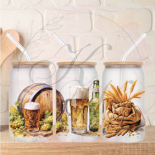 Trinkgläser 16oz Rub Ons "Bier" No.326