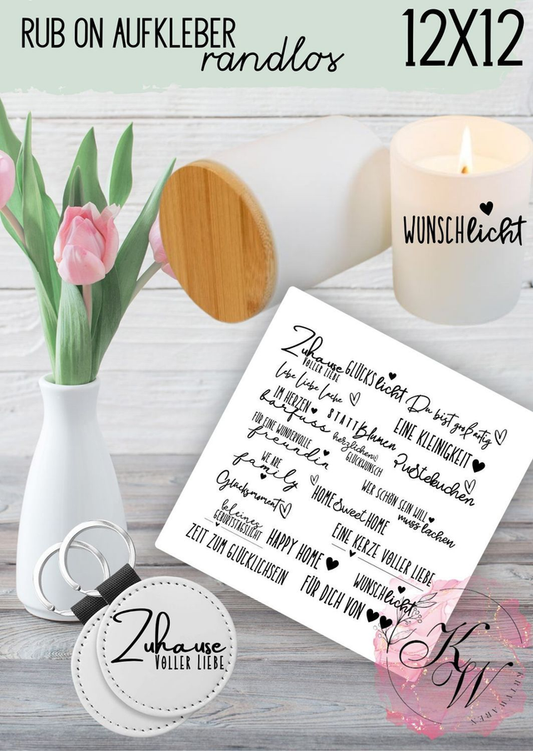 RUB ONS -Schriftz�ge 2  | RUBONS | randlos | gl�nzend | bunt | 12x12 cm