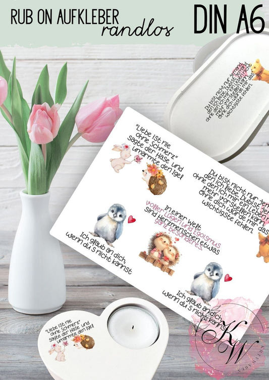 RUB ONS - "Sprüche Tiere"  | RUBONS | randlos | glänzend | bunt | A6