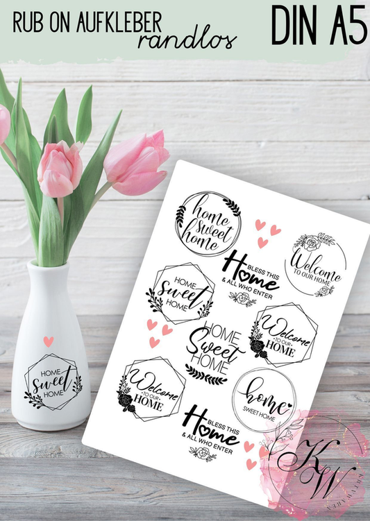 RUB ONS - "home sweet home 2.0" | RUBONS | randlos | glänzend | schwarz und weiss | A5