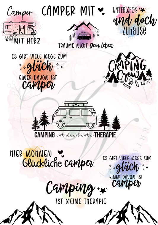 RUB ONS - " Camping" | RUBONS | randlos | glänzend | bunt | A5