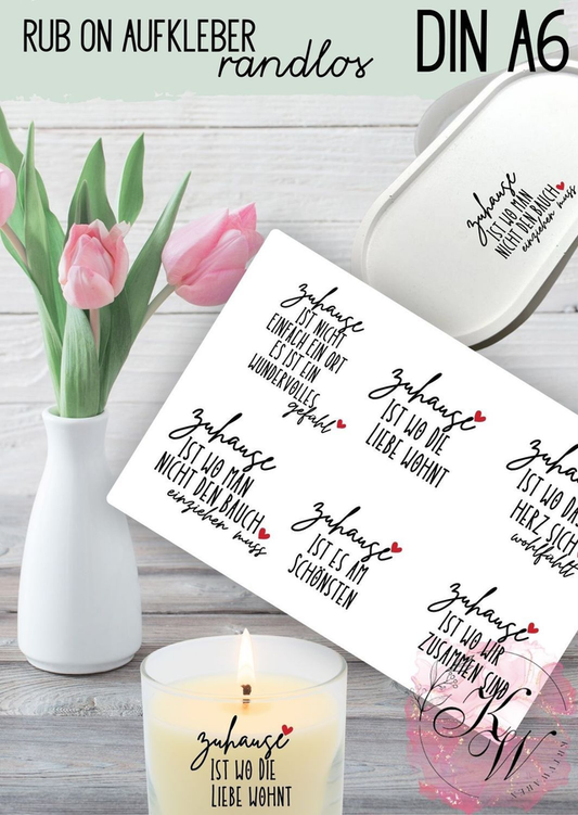 RUB ONS - Zuhause schrift| RUBONS | randlos | gl�nzend | bunt | A6