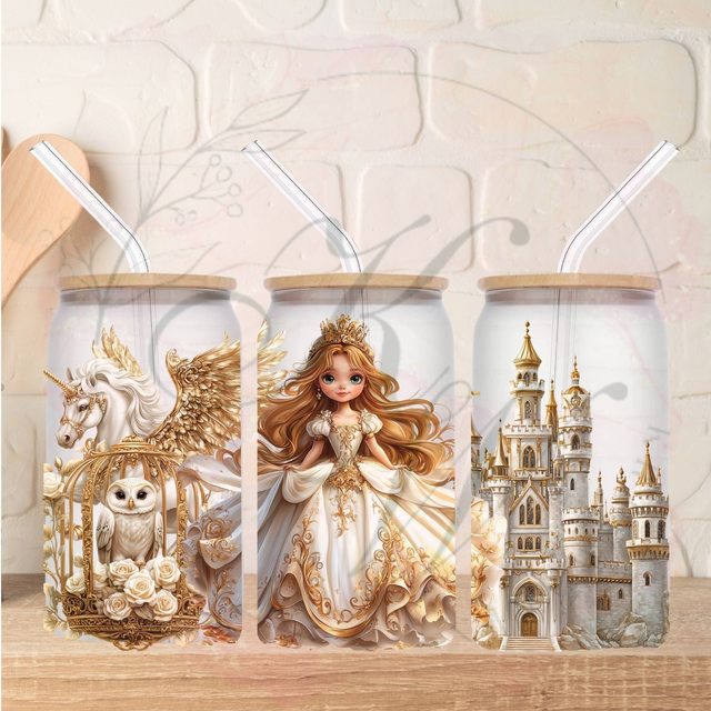 Trinkgläser 16oz Rub Ons "Princess" No.308