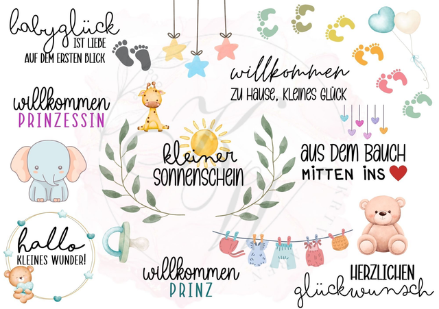 RUB ONS - " Babyglück" | RUBONS | randlos | glänzend | bunt  | A5