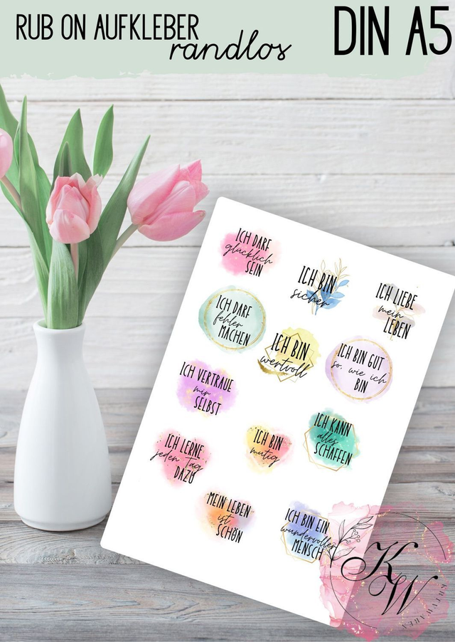 RUB ONS - " Affirmation  " | RUBONS | randlos | glänzend | bunt | A5