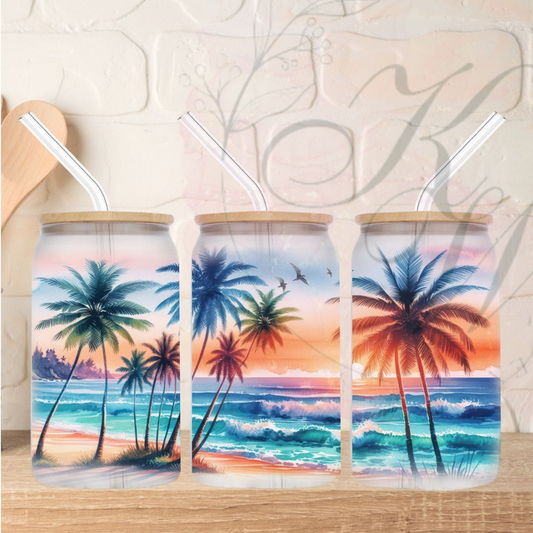 Trinkgläser 16oz Rub Ons "Beach" No.357