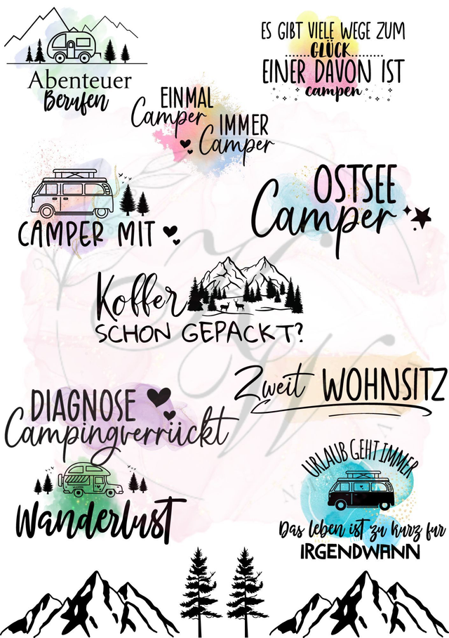 RUB ONS - " Camping 2.0" | RUBONS | randlos | glänzend | bunt |  A5