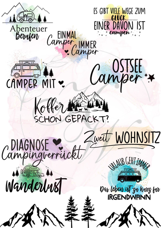 RUB ONS - " Camping 2.0" | RUBONS | randlos | glänzend | bunt |  A5