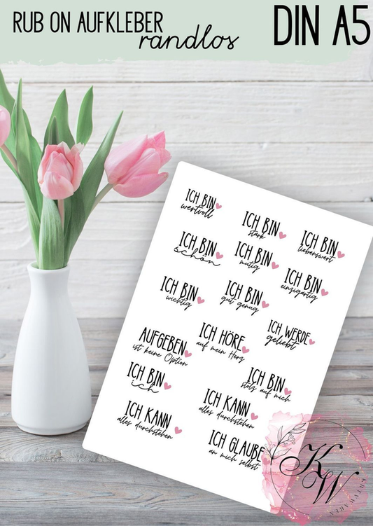 RUB ONS - " Affirmation 2.0" | RUBONS | randlos | glänzend | bunt  | A5