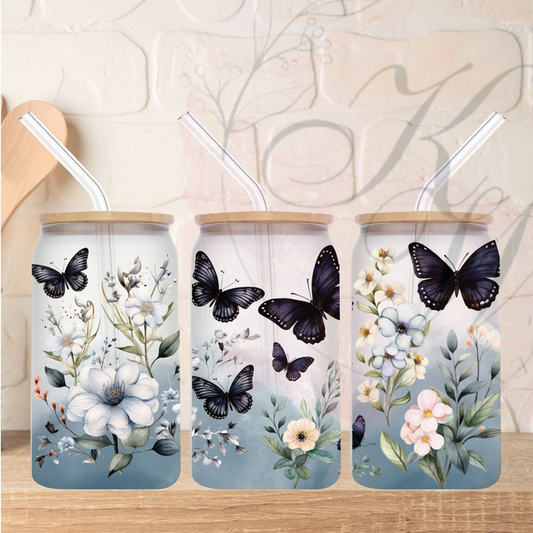 Trinkgläser 16oz Rub Ons " Schmetterling 4.0" No.343