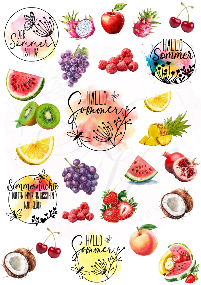 RUB ONS - "Sommer Vibes" | RUBONS | randlos | glänzend | bunt  | A5