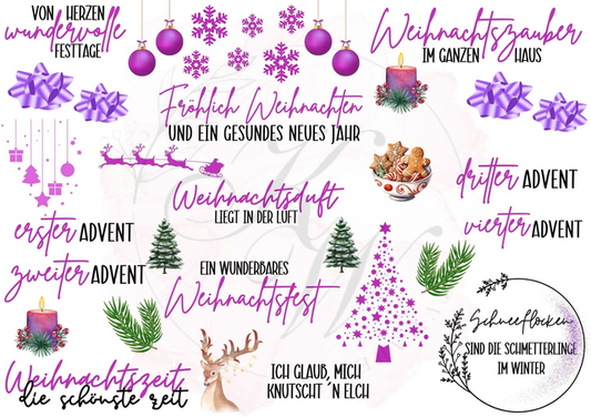 RUB ONS - "Frohe Weihnachten" | RUBONS | randlos | glänzend | bunt | A5