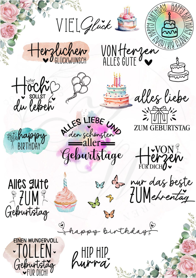 RUB ONS - "Geburtstag Sprüche 3.0" | RUBONS | randlos | glänzend | bunt | A5