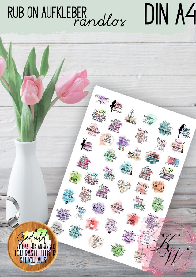 RUB ONS - "Schlüsselanhänger" individuell | RUBONS | randlos | glänzend | bunt | A4