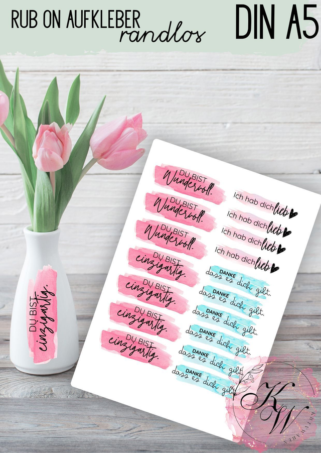 RUB ONS - "DU BIST" | RUBONS | randlos | glänzend | bunt | A6