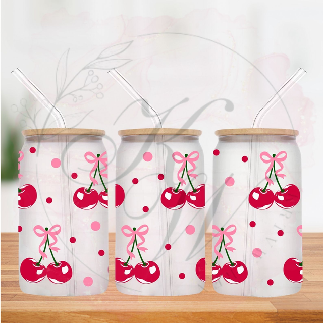 Trinkgläser 16oz Rub Ons "Kirschen" No.290