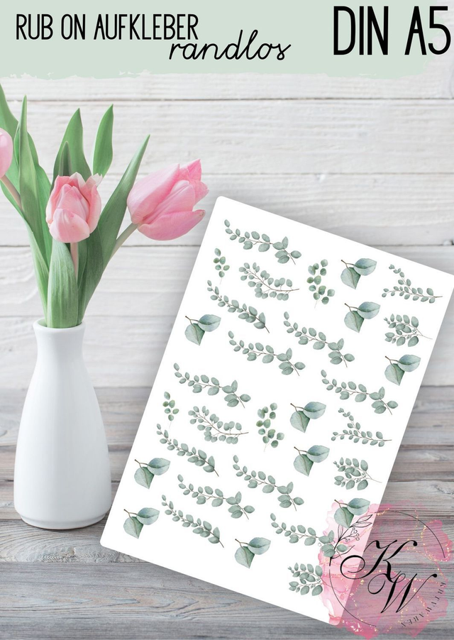 RUB ONS - " Eukalyptus " | RUBONS | randlos | glänzend | bunt |  A5