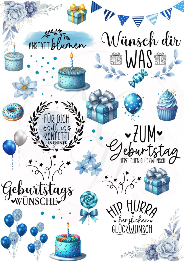 RUB ONS - "Geburtstags Sprüche " | RUBONS | randlos | glänzend | bunt  |  A5