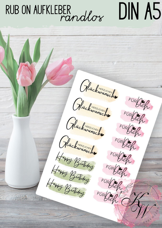 RUB ONS - "Geburtstag" | RUBONS | randlos | gl�nzend | bunt | A6