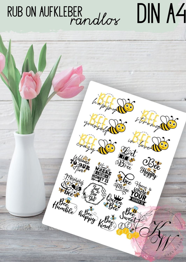 RUB ONS - "Biene" | RUBONS | randlos | glänzend | bunt  | A4