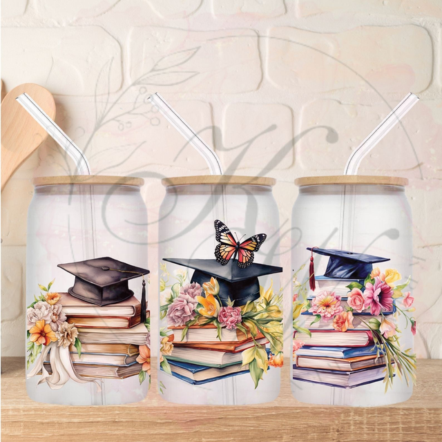 Trinkgläser 16oz Rub Ons "Books" No.292