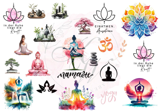 RUB ONS - "Namaste Yoga 3.0" | RUBONS | randlos | glänzend | bunt  |  A5