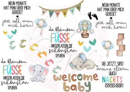 RUB ONS - "Welcome Baby" | RUBONS | randlos | glänzend | bunt | A5