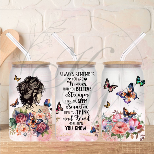 Trinkgläser 16oz Rub Ons "always remember" No.285