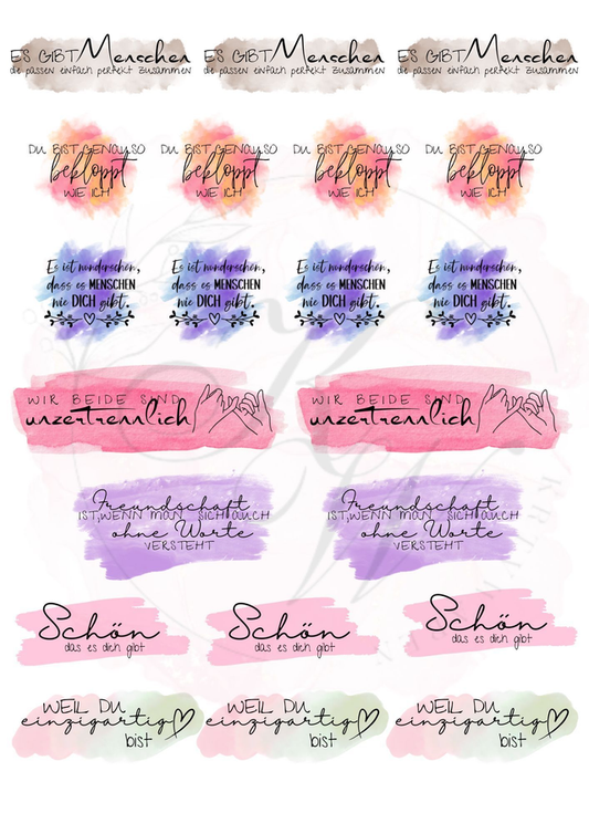 RUB ONS - "Sprüche" | RUBONS | randlos | glänzend | bunt | A5