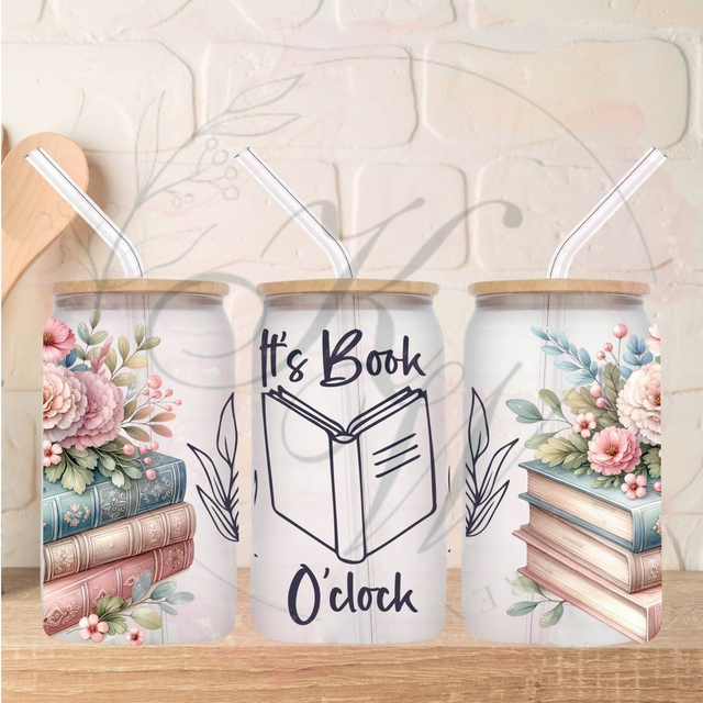 Trinkgläser 16oz Rub Ons "its book o clock" No.270