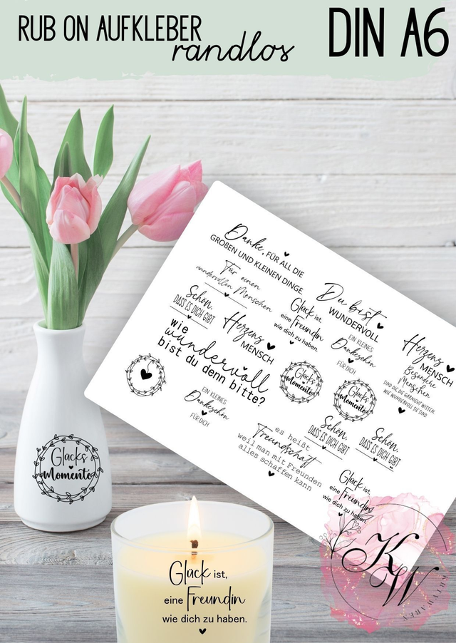 RUB ONS - "Sprüche Freundschaft" individuell | RUBONS | randlos | glänzend | bunt | A6