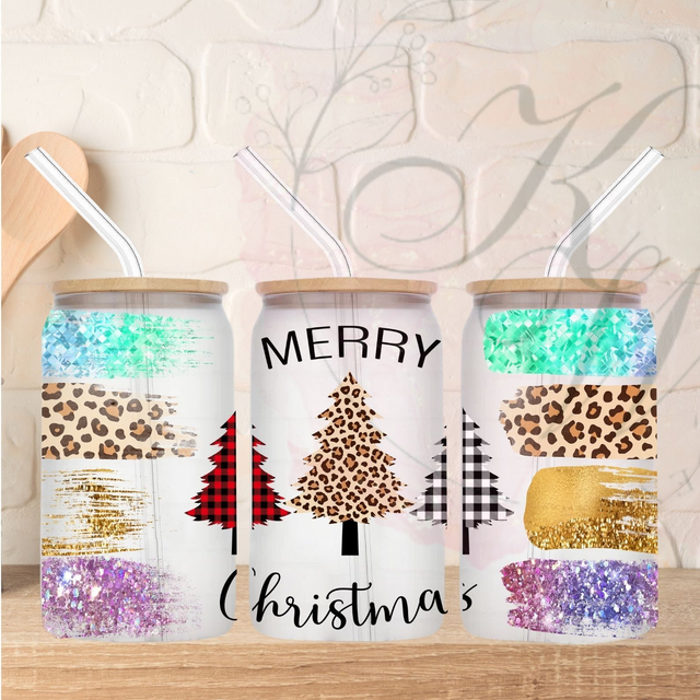 Trinkgläser 16oz Rub Ons " Merry Christmas" No.353