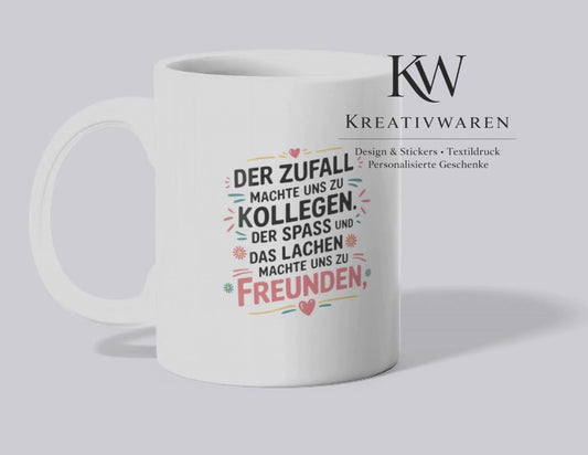 Tasse mit Spruch Kollegen zu Freunden – Freundschaft Geschenk, Beste Freunde Tasse, BFF Geschenkidee, Geburtstag Geschenk