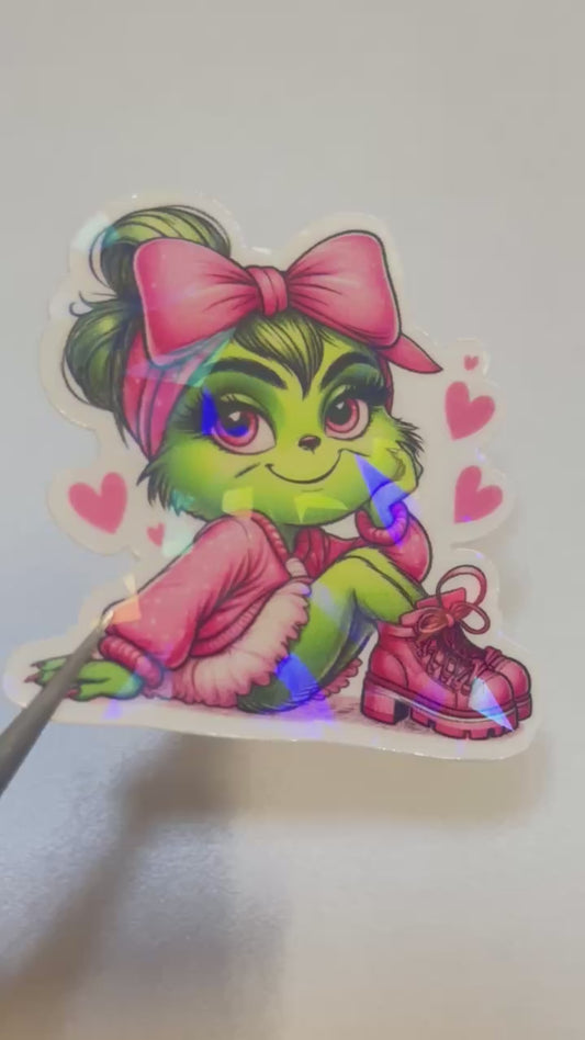 Holografischer Sticker "Grinchgirl 6.0"  I Holografisch  I Sticker  I Aufkleber  I Grinchgirl
