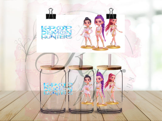 Rub Ons | UV DTF für Trinkgläser 16oz "K-Pop Demon Hunters" | Randlos